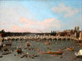 Westminster Bridge with Lord Mayor's Procession on the Thames painting by Canaletto at Yale Center for British Art. New Haven, CT.