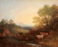 Landscape with Cattle painting by Thomas Gainsborough at Yale Center for British Art. New Haven, CT.