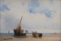 Beached Vessels & Wagon near Touville painting by Richard Parkes Bonington at Yale Center for British Art. New Haven, CT.