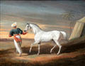 Signal, a Grey Arab with Groom in the Desert painting by David Dalby of York at Yale Center for British Art. New Haven, CT.