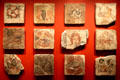 Synagogue ceiling tiles from Dura-Europos on Euphrates River at Yale University Art Gallery. New Haven, CT.