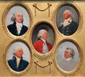 Miniature portraits of William Loughton Smith, Rufus Putnam, Jacob Read, Ralph Izard, & John Faucheraud Grimké by John Trumbull at Yale University Art Gallery. New Haven, CT.