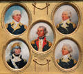 Miniature portraits of Nathanael Greene, William Hull, Ebenezer Stevens, Thomas Youngs Seymour, & John Brooks by John Trumbull at Yale University Art Gallery. New Haven, CT.