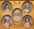 Miniature portraits of Eleanor Parke Custis, Cornelia Schuyler, Mrs. George Washington, Sophia Chew, & Harriet Chew by John Trumbull at Yale University Art Gallery. New Haven, CT.