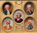 Miniature portraits of Thomas Mifflin, Samuel Livermore, Laurence Manning, Richard Butler, & Arthur Lee by John Trumbull at Yale University Art Gallery. New Haven, CT.