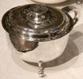 Silver skillet by William Rouse of Boston at Yale University Art Gallery. New Haven, CT.