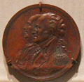 Washington & Franklin commemorating Peace of 1873 medal by Joseph Sansom of Philadelphia at Yale University Art Gallery. New Haven, CT.