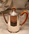 Silverplated & catalin coffeepot by Barbour Silver Co. of Meriden, CT at Yale University Art Gallery. New Haven, CT
