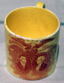 Earthenware mug with Washington & Lafayette from England at Yale University Art Gallery. New Haven, CT.