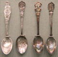 Souvenir Columbus spoons from Chicago World Columbian Exposition at Knights of Columbus Museum. New Haven, CT.