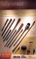 Collection of Polynesian clubs & spears at Yale Peabody Museum. New Haven, CT.