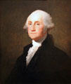 Portrait of George Washington by Gilbert Stuart at Corcoran Gallery of Art. Washington, DC.