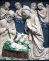 Glazed terracotta Nativity by Luca della Robbia of Florence at National Gallery of Art. Washington, DC.