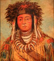 Boy Chief-Ojibwa portrait by George Catlin at National Gallery of Art. Washington, DC.