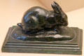 Crouching Rabbit bronze sculpture by Antoine-Louis Barye at National Gallery of Art. Washington, DC.