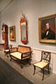 Gallery of early American furniture with portraits at National Gallery of Art. Washington, DC.