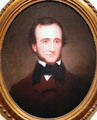 Edgar Allan Poe, poet portrait by Samuel Stillman Osgood at National Portrait Gallery. Washington, DC.