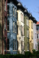 Multicolored row houses on 16th Street. Washington, DC