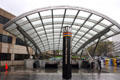 Arched canopy of L'Enfant Plaza Metro entrance. Washington, DC.