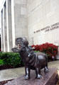 Statue of hippopotamus at Usner Auditorium at George Washington University. Washington, DC.