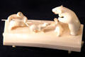 Inuit hunting polar bear ivory carving by Aloysius Pikonganna or Nome, AK at National Museum of the American Indian. Washington, DC.