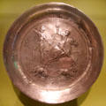 Early Byzantine silver plate with hunting scene at Dumbarton Oaks Museum. Washington, DC.
