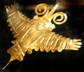 Nazca gold bird headdress ornament from Peru at Dumbarton Oaks Museum. Washington, DC.