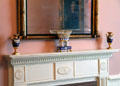 Mantle with ceramic French vases & basket in Tennessee period parlor at DAR Memorial Continental Hall. Washington, DC.