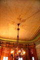 Sitting room ceiling decorations & hanging lamp at Christian Heurich Mansion. Washington, DC.