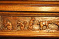 Carved furniture panel with animals at Christian Heurich Mansion. Washington, DC.