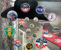 Presidential election campaign buttons at Newseum. Washington, DC.
