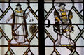 Stained glass windows with Shakespearian themes at Folger Shakespeare Library. Washington, DC.