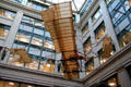 Wright-Brothers-type biplane suspended in atrium of National Postal Museum. Washington, DC