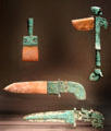 Chinese jade & bronze ceremonial daggers & axes at Smithsonian Freer Gallery of Art. Washington, DC.