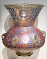 Enameled & gilded glass mosque lamp from Egypt at Smithsonian Freer Gallery of Art. Washington, DC