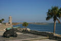 Cannon of Castillo de San Marcos guards Matanzas Inlet & Usina Bridge. St Augustine, FL.