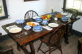 Table set with blue China in The Oldest House. St Augustine, FL.