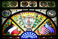 Stained glass window from Chicago Turngemeinde German-American athletic club at Lightner Museum. St Augustine, FL.