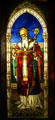 Leaded glass portrait of St Augustine by Tiffany Studios at Lightner Museum. St Augustine, FL.