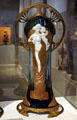 French porcelain Art Nouveau vase with Ormolu mounts showing woman & cupid by Charles Korschmann at Lightner Museum. St Augustine, FL