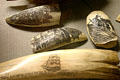 Collection of scrimshaw at Lightner Museum. St Augustine, FL.