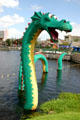 Lego block dragon in lake at Downtown Disney. Disney World, FL