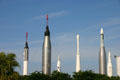 Array of rockets in rocket garden of Kennedy Space Center. FL