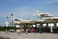 Entrance gates at Kennedy Space Visitor Center. FL.