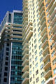 Apartments facades on Brickell Bay Drive. Miami, FL.