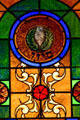 Gemini stained-glass Zodiac window in Jewish Museum of Florida. Miami Beach, FL.