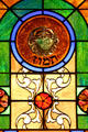 Cancer stained-glass Zodiac window in Jewish Museum of Florida. Miami Beach, FL.
