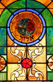 Virgo stained-glass Zodiac window in Jewish Museum of Florida. Miami Beach, FL.