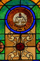 Libra stained-glass Zodiac window in Jewish Museum of Florida. Miami Beach, FL.