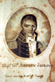 Book illustration of Andrew Jackson in Historical Memoir of the War in West Florida and Louisiana in 1814-15 at Historical Museum of Southern Florida. Miami, FL.